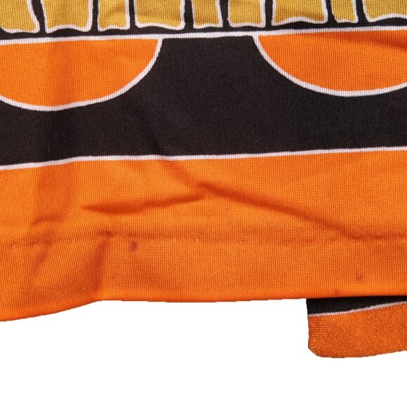 Vintage GOTTEX 60s Top Skirt Set Maxi Long Sleeve Top Black Orange Psychedelic - Picture 12 of 16